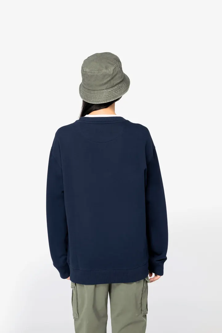 Sweat-shirt écoresponsable à col rond à épaules tombantes French Terry unisexe 2