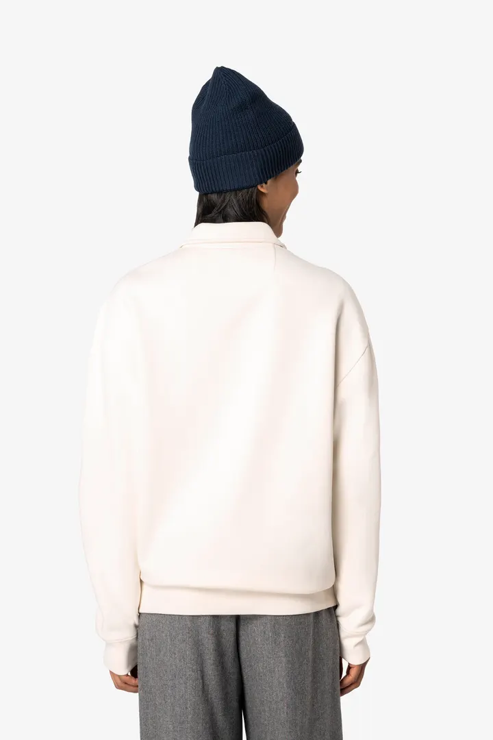 Sweat-shirt écoresponsable quart zip col polo à épaules tombantes unisexe 3