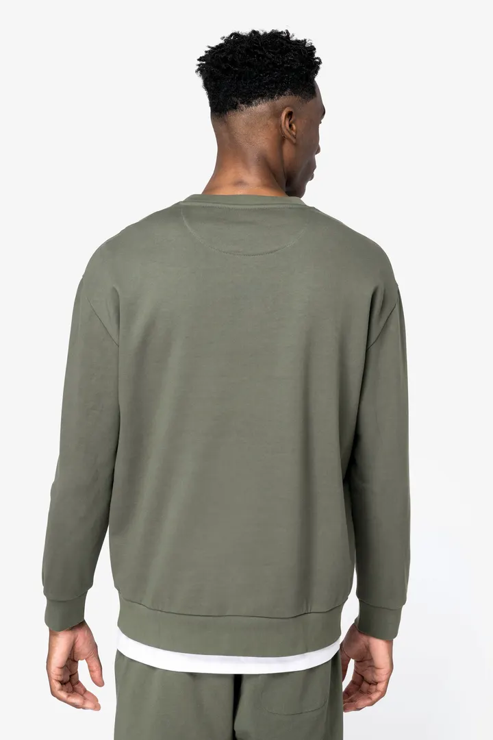 Sweat-shirt écoresponsable à col rond à épaules tombantes molleton gratté unisexe 2