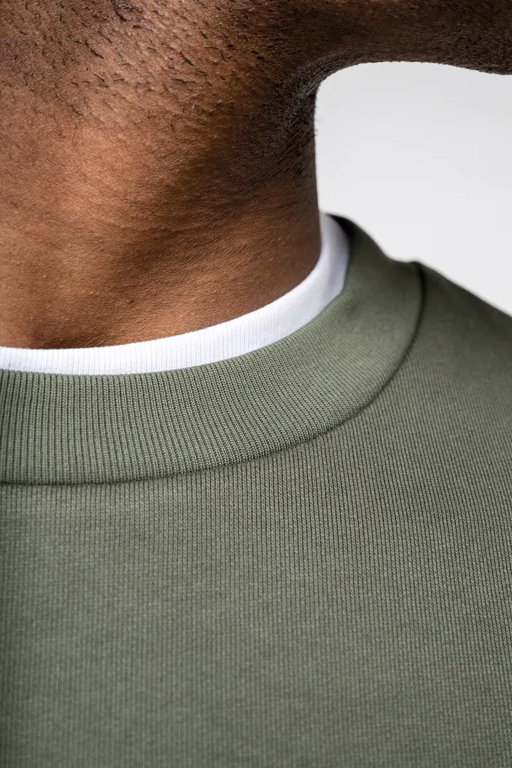 Sweat-shirt écoresponsable à col rond à épaules tombantes molleton gratté unisexe 5