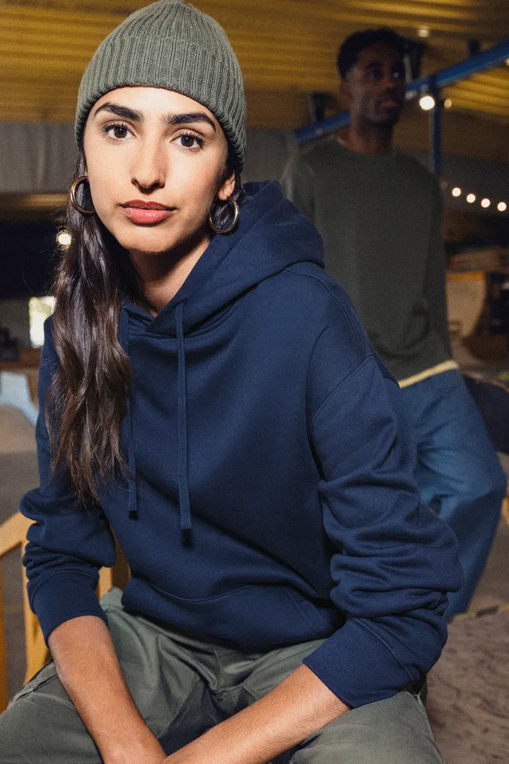 Sweat-shirt écoresponsable à capuche à épaules tombantes molleton gratté unisexe 6