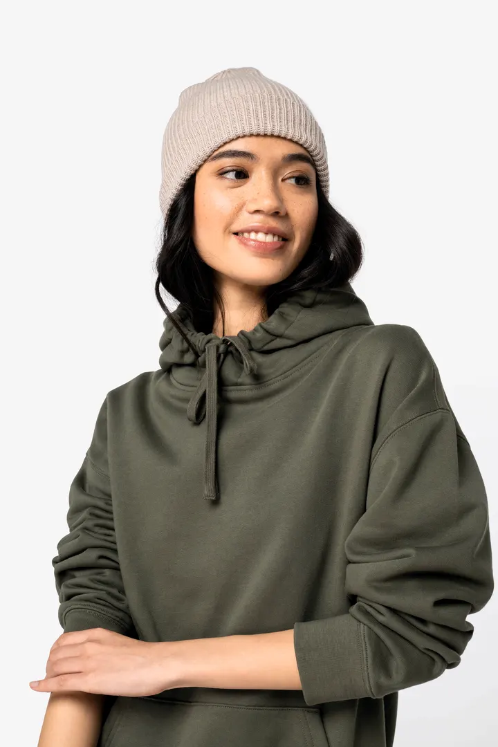 Sweat-shirt écoresponsable à capuche à épaules tombantes molleton gratté unisexe 9