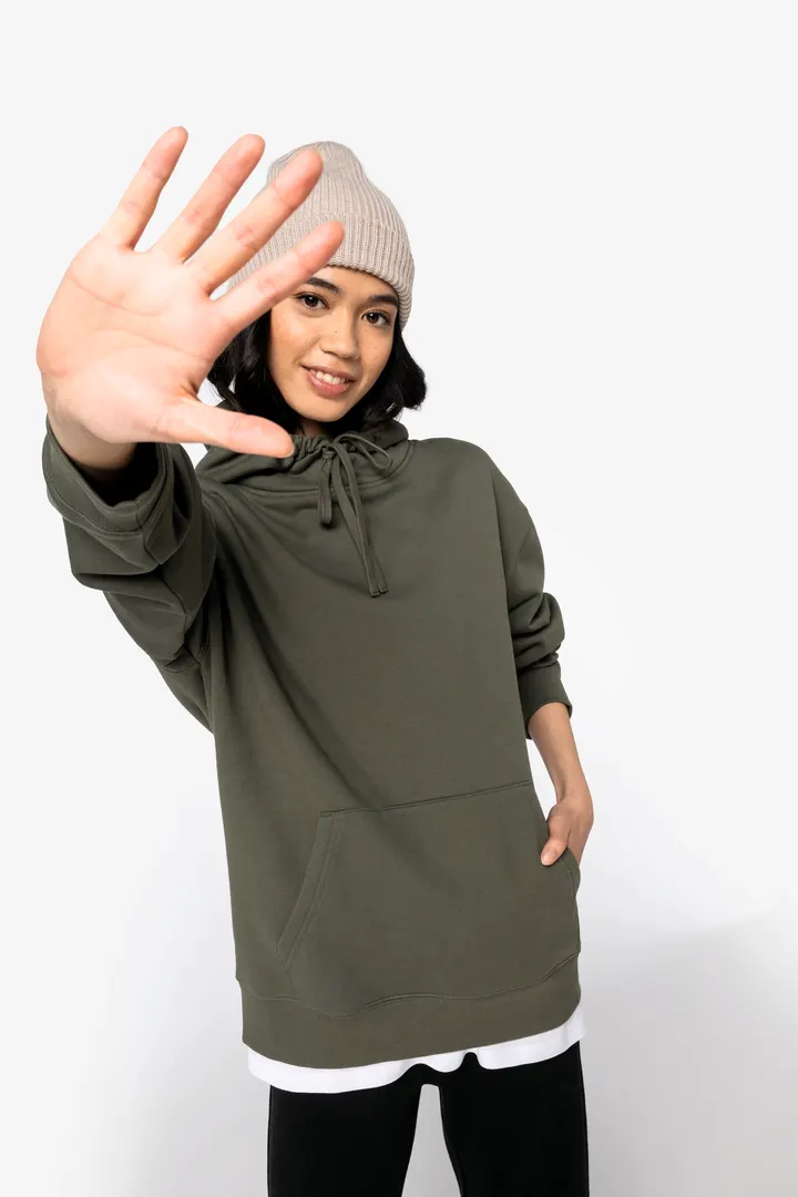 Sweat-shirt écoresponsable à capuche à épaules tombantes molleton gratté unisexe 12