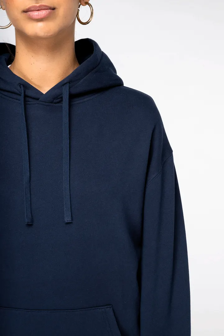 Sweat-shirt écoresponsable à capuche à épaules tombantes molleton gratté unisexe 1