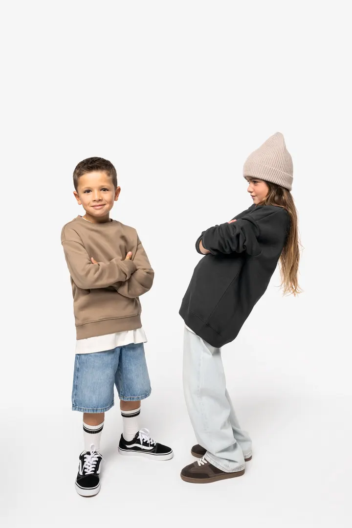 Umweltfreundliches Oversize Sweatshirt mit Rundhalsausschnitt für Kinder 6