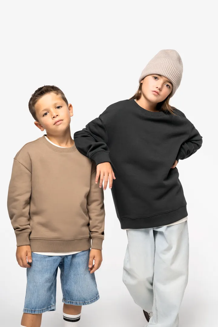 Umweltfreundliches Oversize Sweatshirt mit Rundhalsausschnitt für Kinder 7