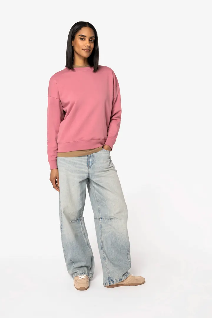Sweat-shirt écoresponsable à col rond à épaules tombantes femme 1