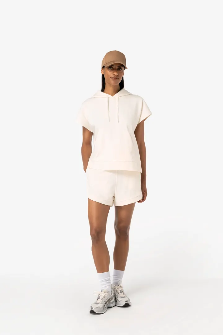 Sweat-shirt écoresponsable à capuche oversize sans manches French Terry femme 5