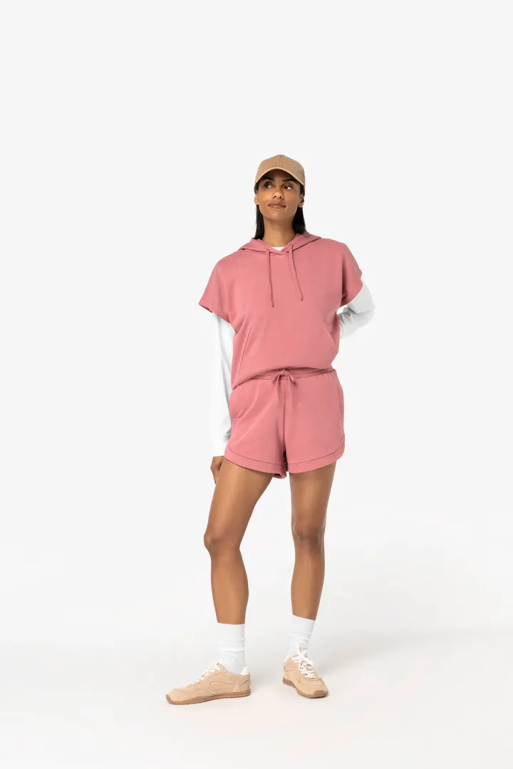 Sweat-shirt écoresponsable à capuche oversize sans manches French Terry femme 7