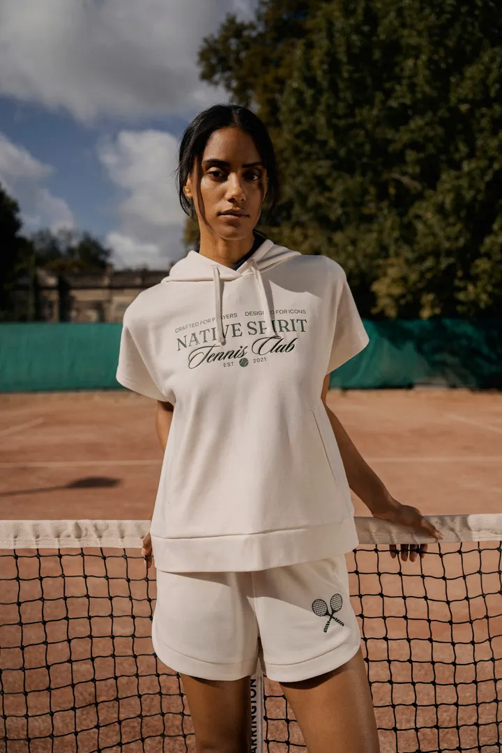 Sweat-shirt écoresponsable à capuche oversize sans manches French Terry femme 8