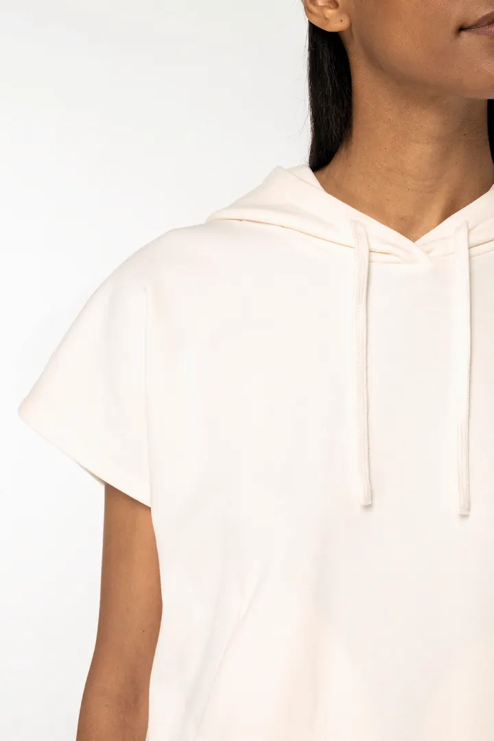 Sweat-shirt écoresponsable à capuche oversize sans manches French Terry femme 2