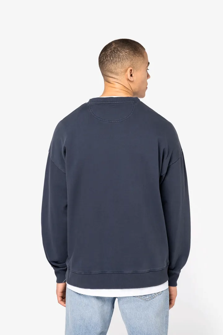 Ausgewaschenes umweltfreundliches Oversize Unisex-Sweatshirt mit Rundhalsausschnitt 2