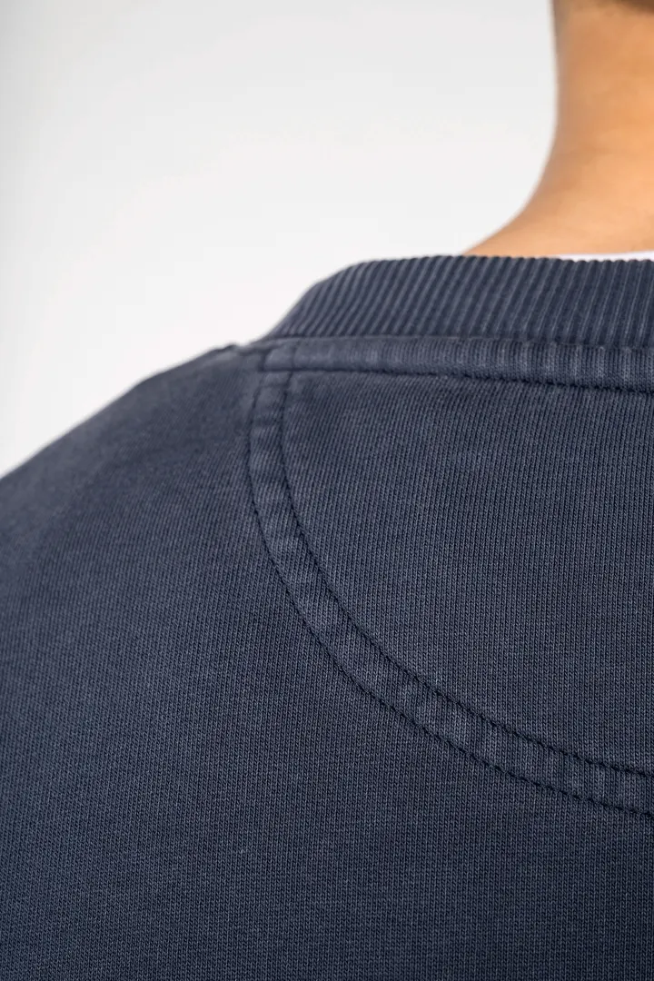 Ausgewaschenes umweltfreundliches Oversize Unisex-Sweatshirt mit Rundhalsausschnitt 3