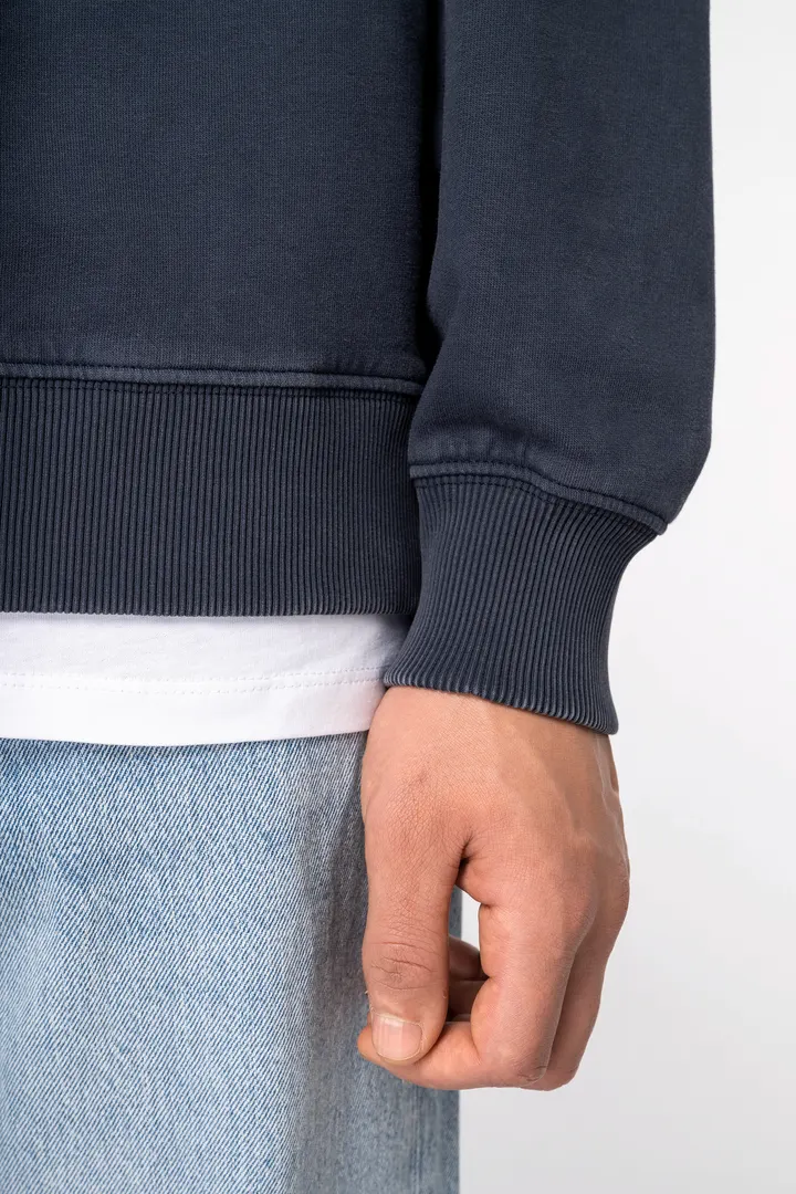 Ausgewaschenes umweltfreundliches Oversize Unisex-Sweatshirt mit Rundhalsausschnitt 4