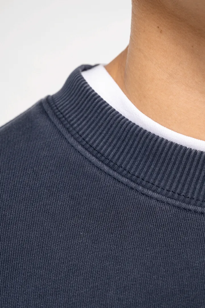 Ausgewaschenes umweltfreundliches Oversize Unisex-Sweatshirt mit Rundhalsausschnitt 5
