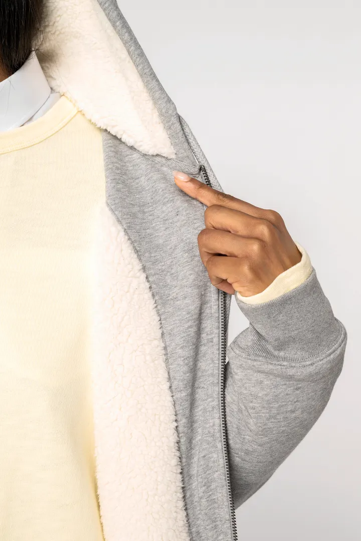Sweat-shirt écoresponsable zippé doublé en sherpa unisexe 5
