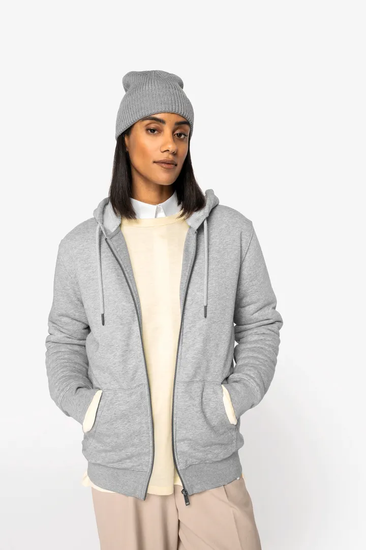 Sweat-shirt écoresponsable zippé doublé en sherpa unisexe 1