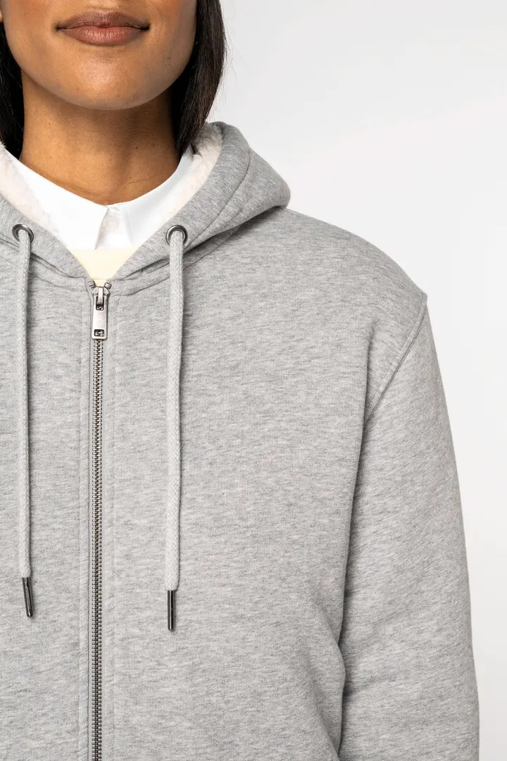 Sweat-shirt écoresponsable zippé doublé en sherpa unisexe 3