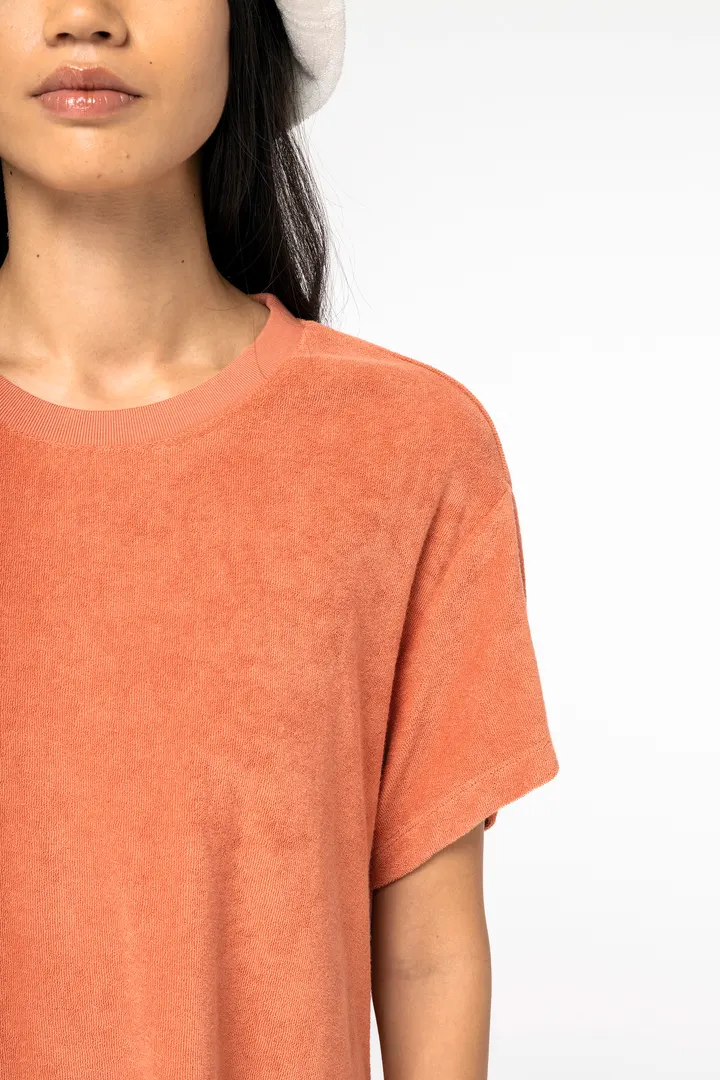 Robe t-shirt écoresponsable en éponge à épaules tombantes femme 4