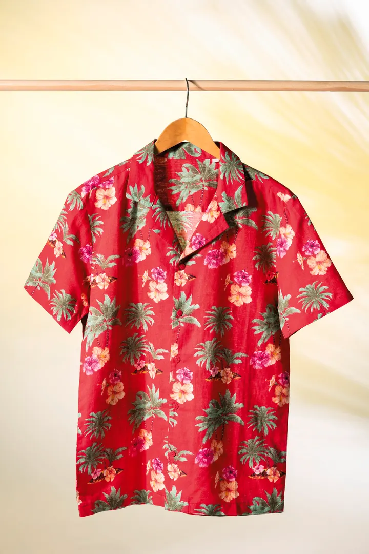 Herrenhemd mit Hawaii Motiven