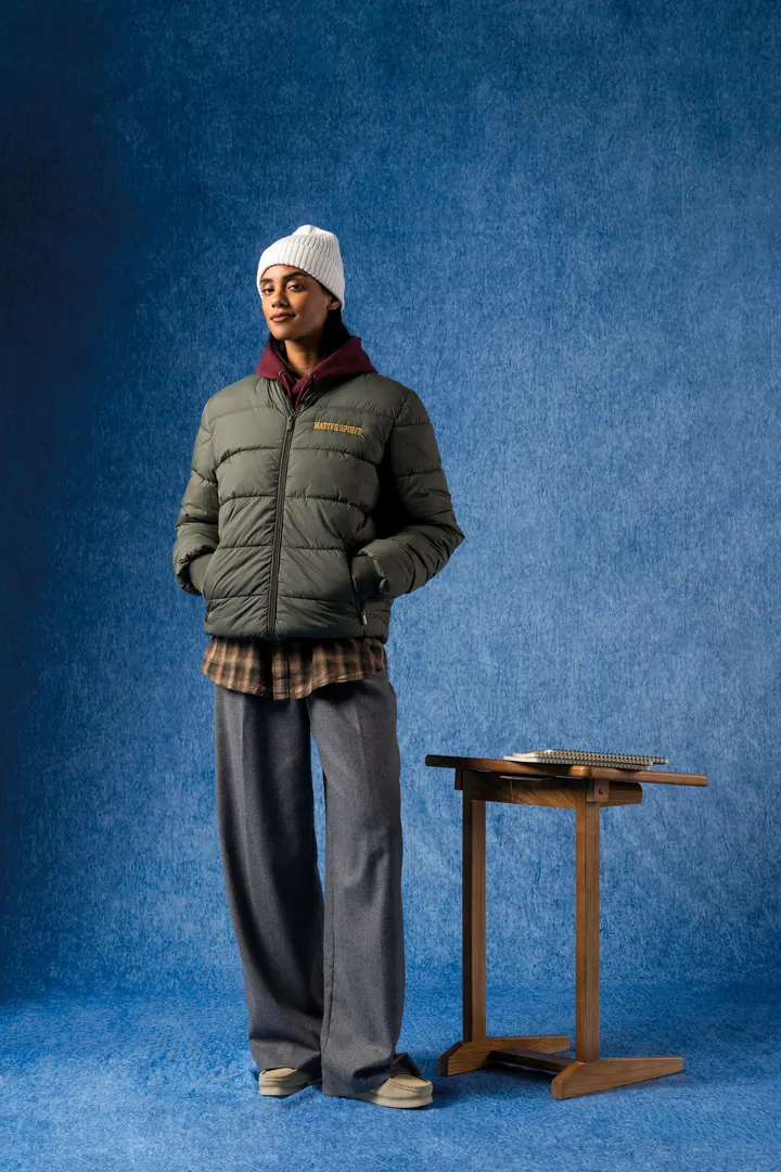 Umweltfreundliche Unisex-Steppjacke mit Teddykragen 11