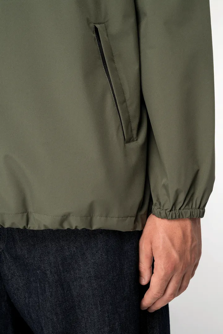 Veste coupe-vent imperméable écoresponsable quart zip unisexe 4