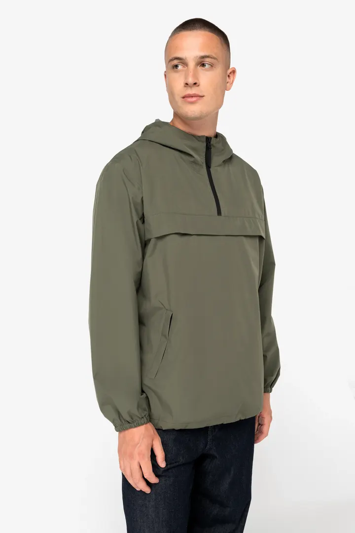 Veste coupe-vent imperméable écoresponsable quart zip unisexe 8