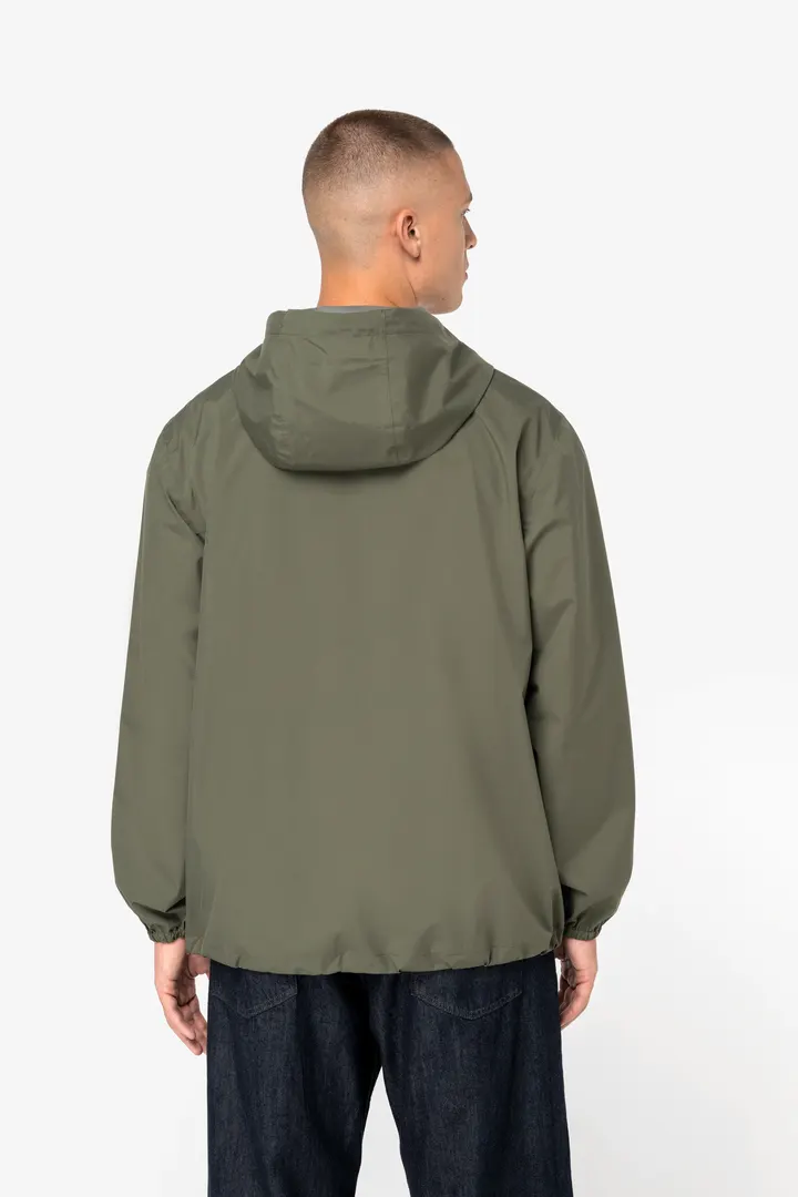 Veste coupe-vent imperméable écoresponsable quart zip unisexe 1