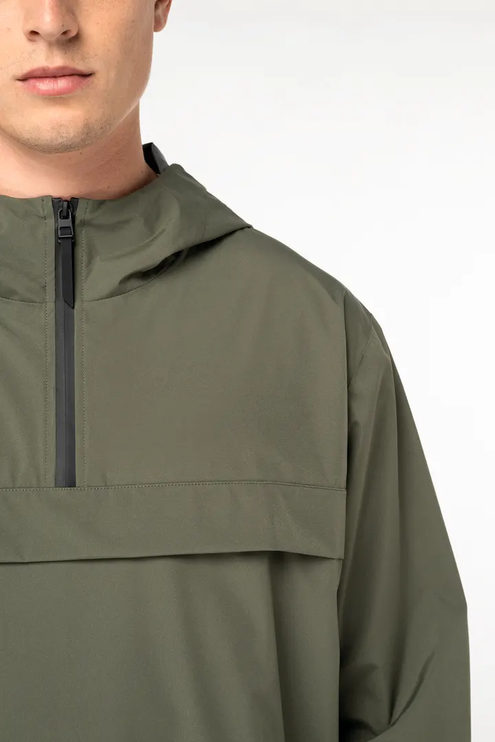 Veste coupe-vent imperméable écoresponsable quart zip unisexe 2