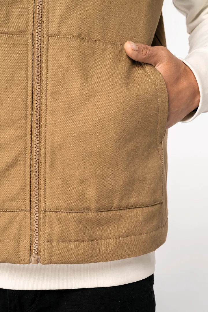 Bodywarmer rembourré en sergé écoresponsable à col teddy unisexe 5
