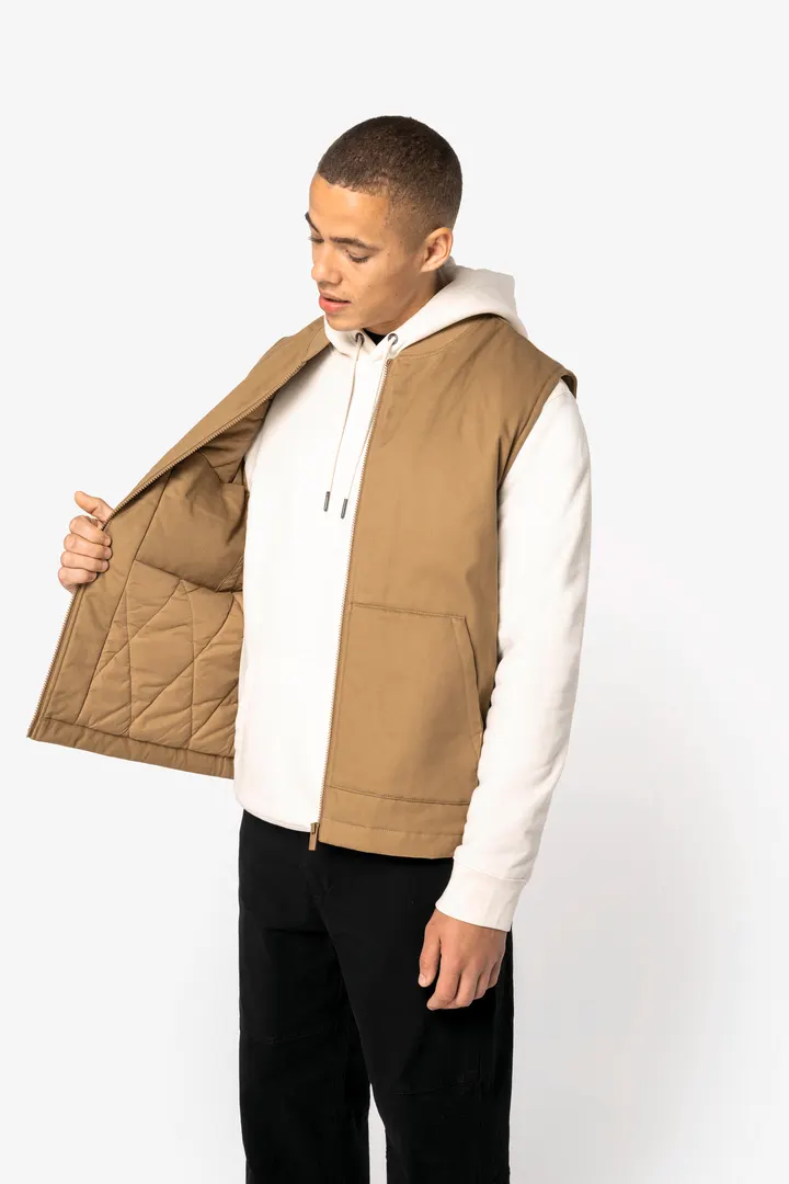 Bodywarmer rembourré en sergé écoresponsable à col teddy unisexe 2
