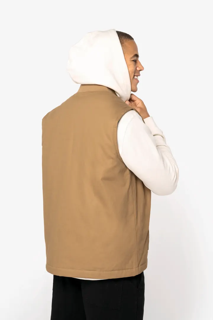 Bodywarmer rembourré en sergé écoresponsable à col teddy unisexe 3