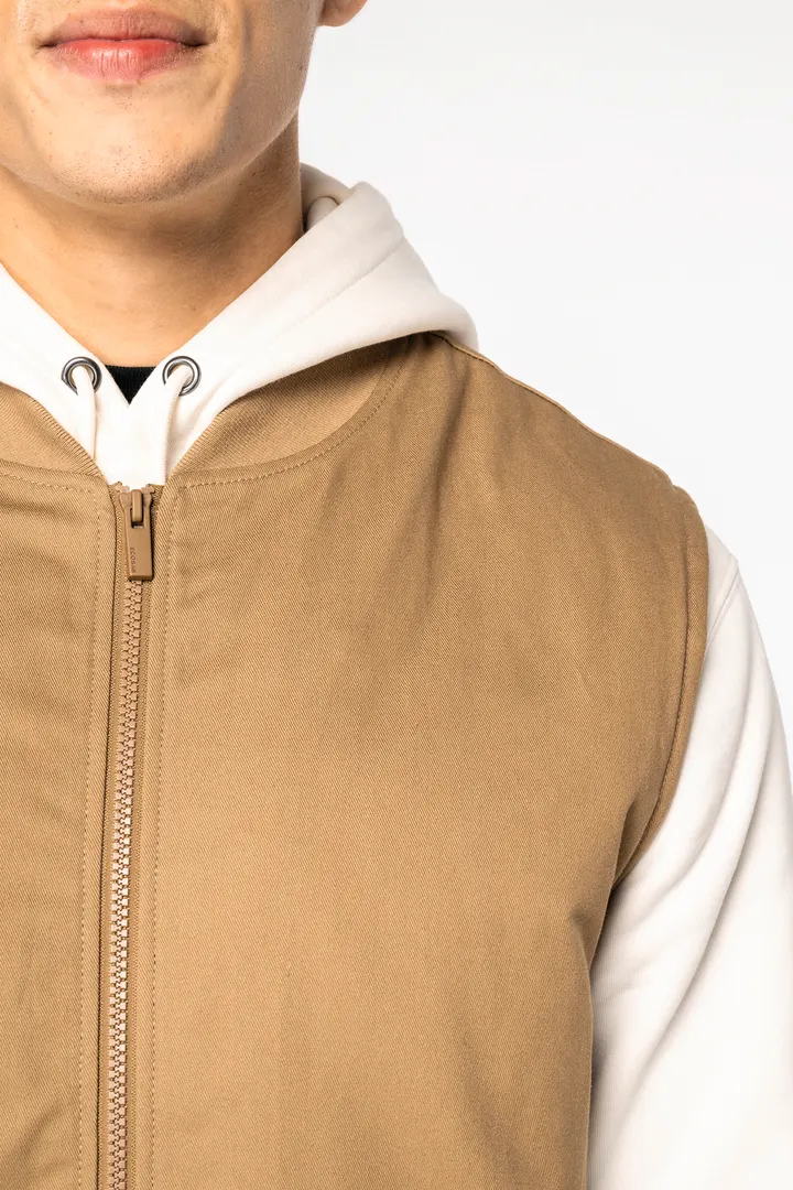 Bodywarmer rembourré en sergé écoresponsable à col teddy unisexe 4