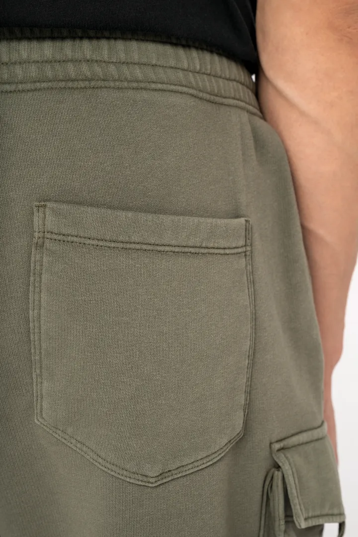 Short cargo écoresponsable délavé French Terry homme