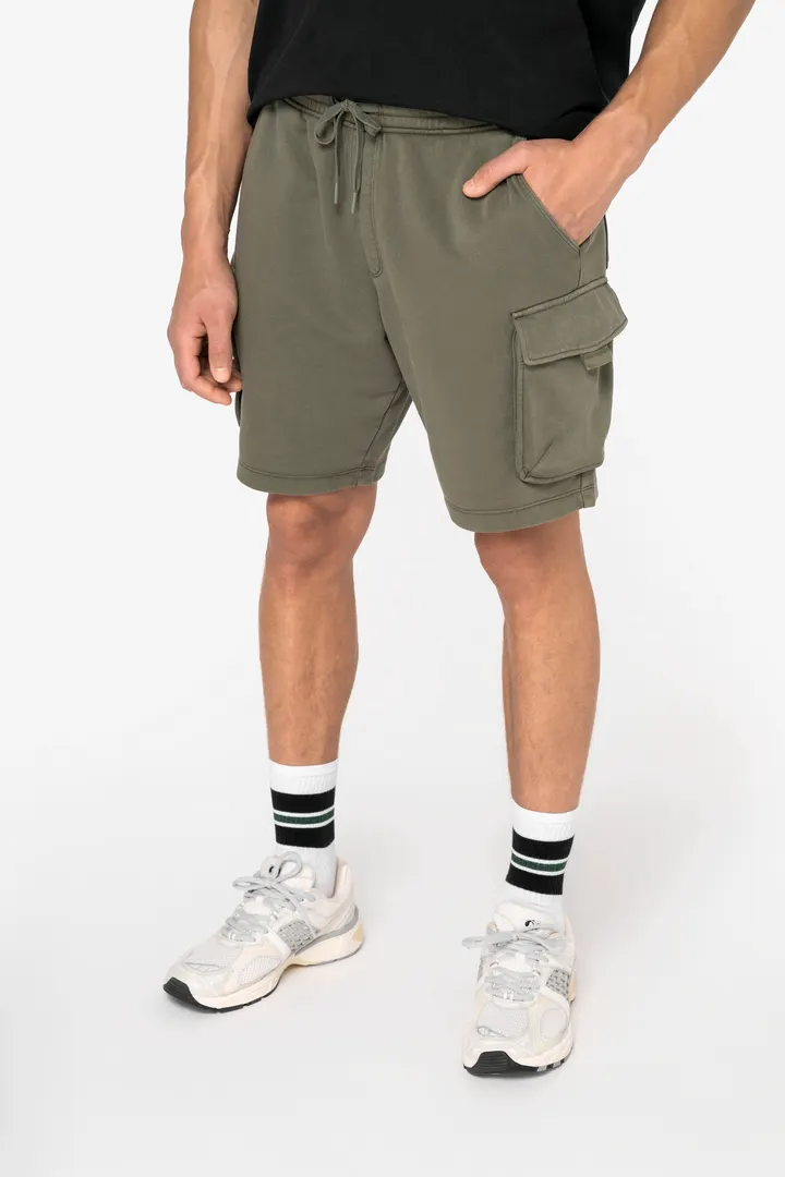 Umweltfreundliche ausgewaschene French Terry Cargo-Shorts für Herren 4