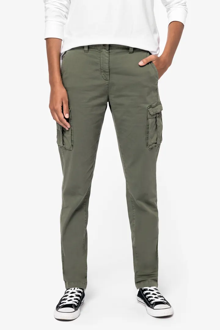 Umweltfreundliche ausgewaschene Cargohose für Damen 2