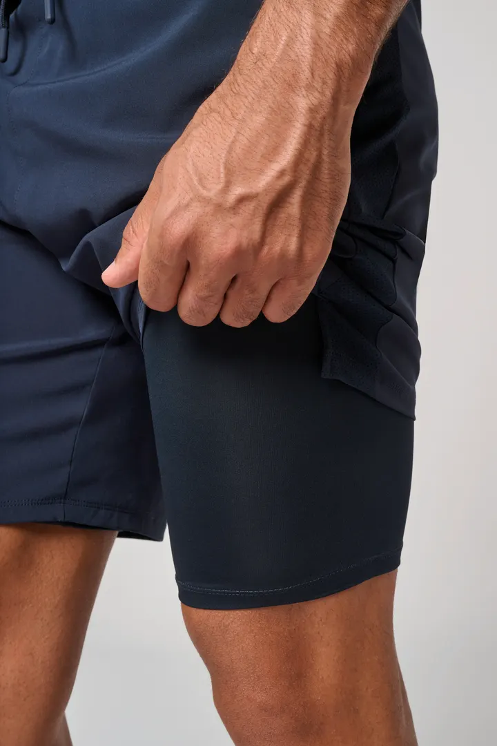 Umweltfreundliche 2-in-1-Shorts mit integrierter Untershort für Herren 3