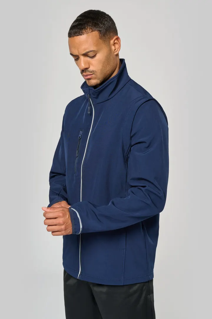 Veste softshell sport manches amovibles unisexe 6