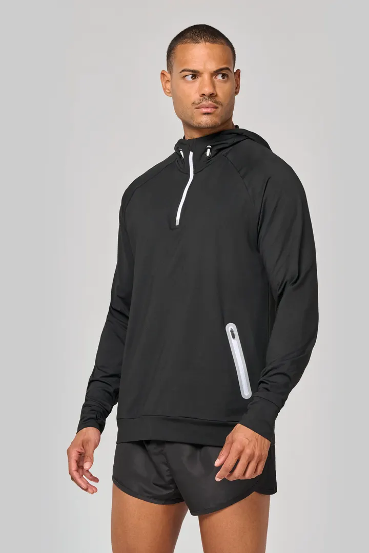 Kapuzen-Sweatshirt 1/4 Sport-Reißverschluss Unisex 2
