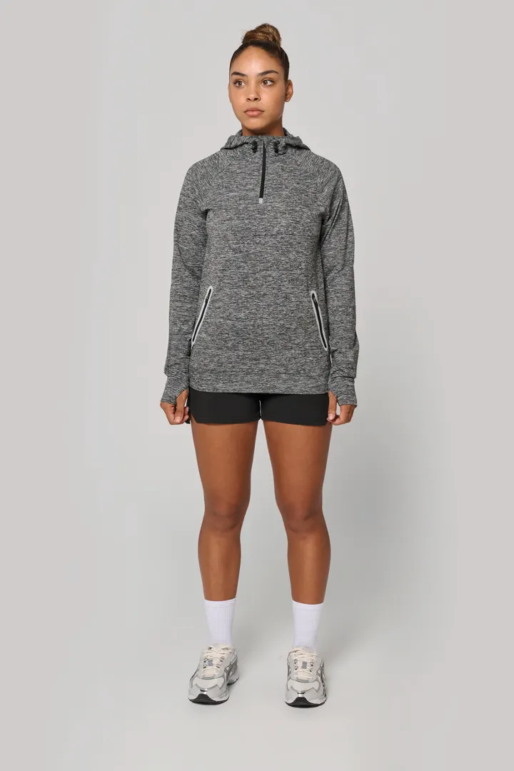 Kapuzen-Sweatshirt 1/4 Sport-Reißverschluss Unisex 21