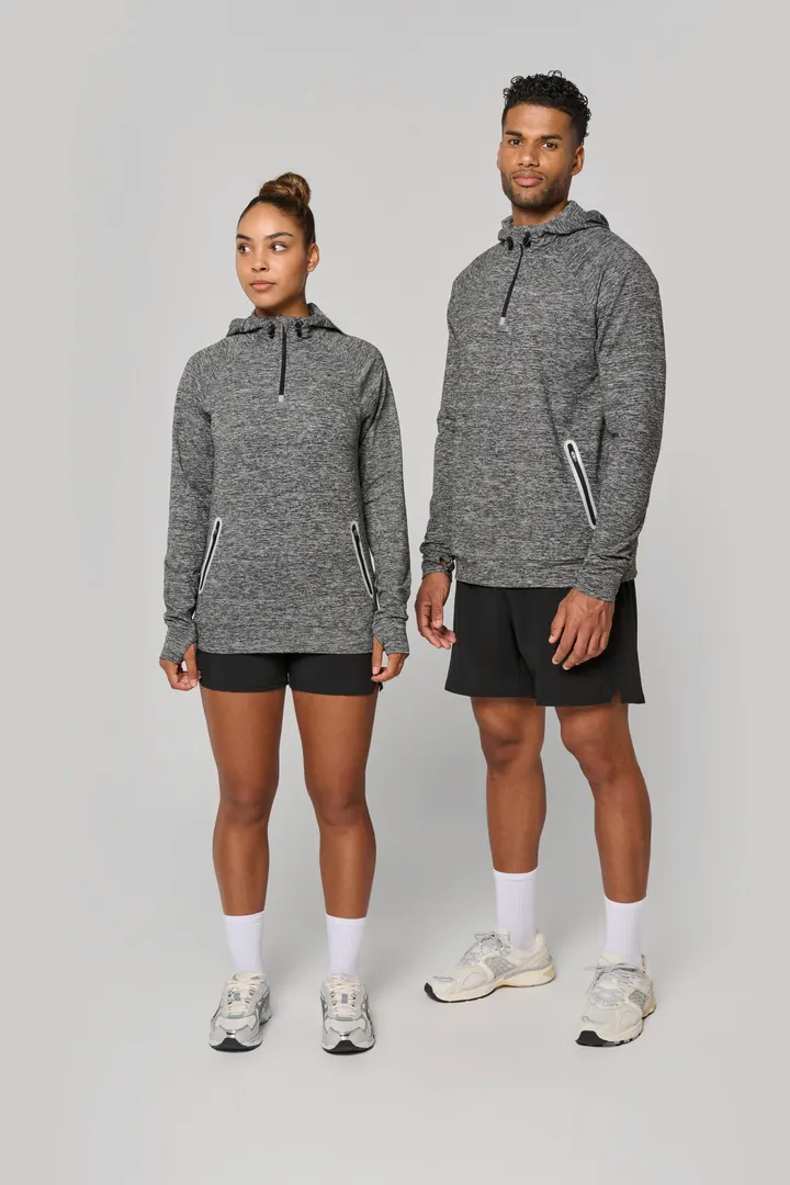 Kapuzen-Sweatshirt 1/4 Sport-Reißverschluss Unisex 25