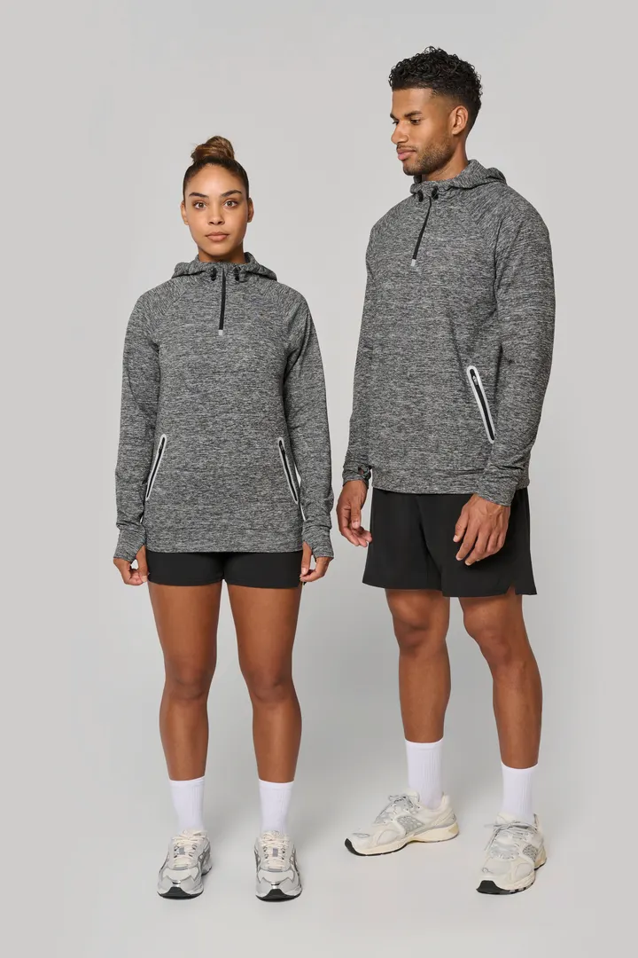 Kapuzen-Sweatshirt 1/4 Sport-Reißverschluss Unisex 26