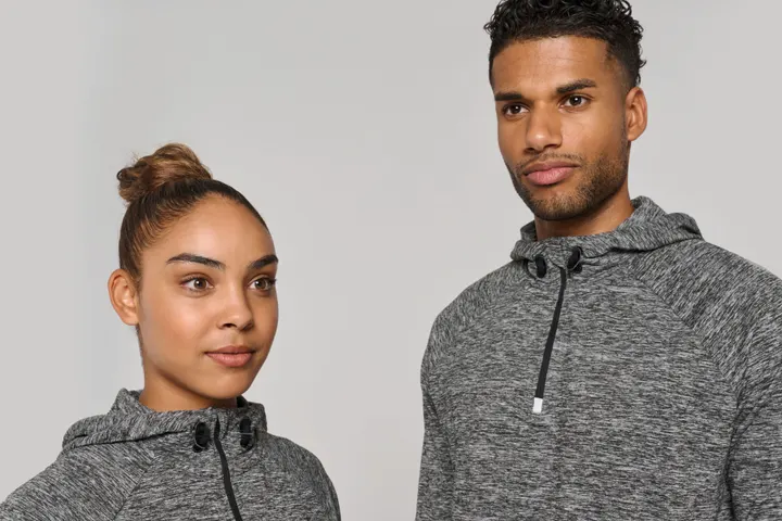Kapuzen-Sweatshirt 1/4 Sport-Reißverschluss Unisex 27