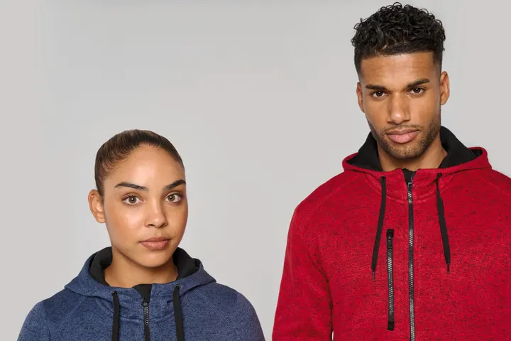 Damen-Hoodie aus Chiné 18