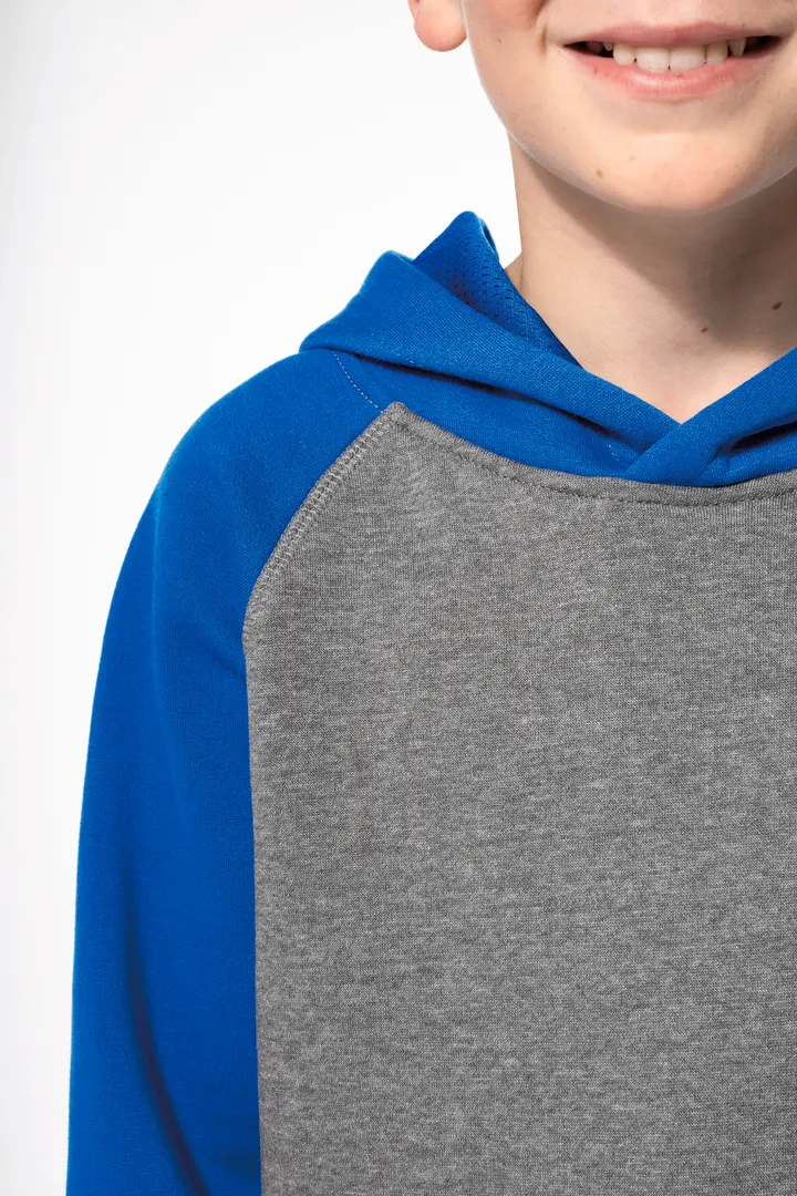 Zweifarbiges Kapuzensweatshirt für Kinder 4