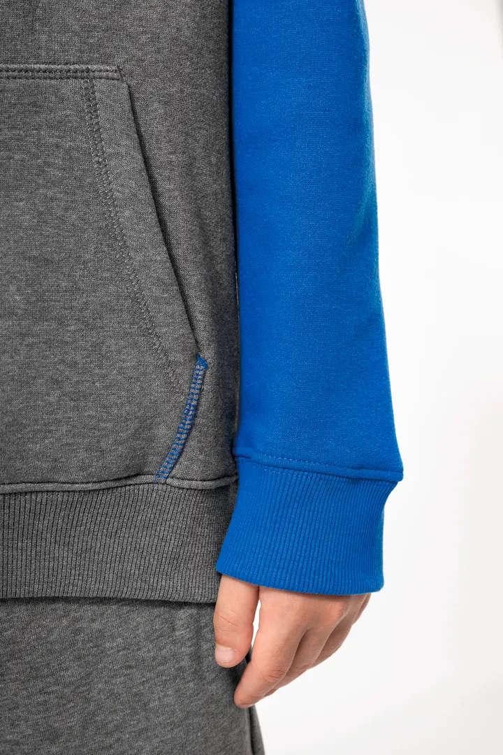 Zweifarbiges Kapuzensweatshirt für Kinder 6