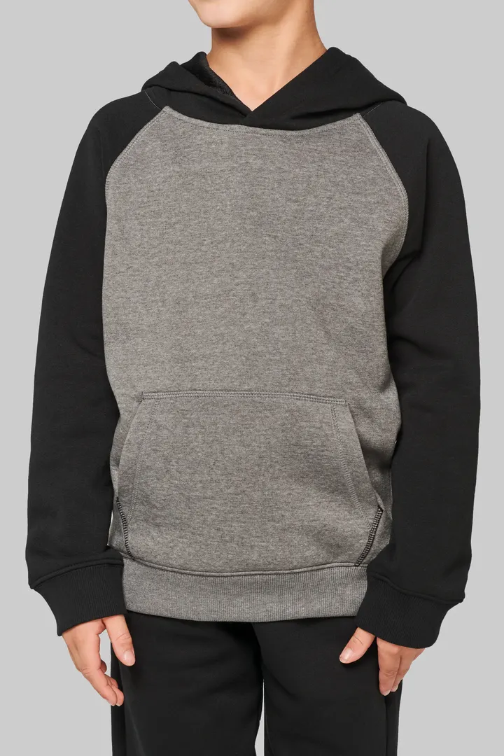 Zweifarbiges Kapuzensweatshirt für Kinder 9