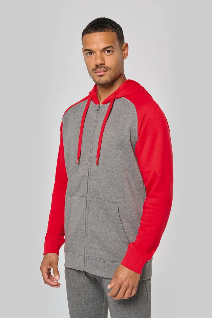 Veste molleton zippée capuche bicolore unisexe 3