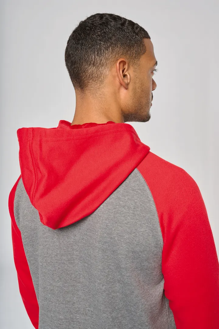 Veste molleton zippée capuche bicolore unisexe 18