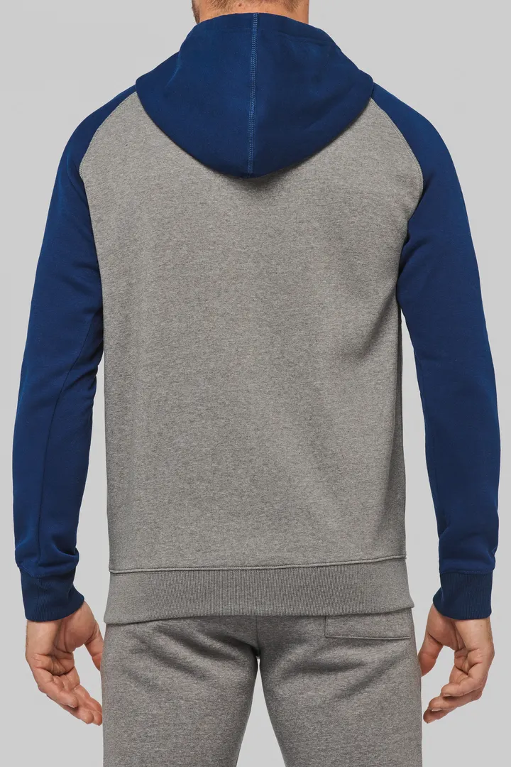 Veste molleton zippée capuche bicolore unisexe 6